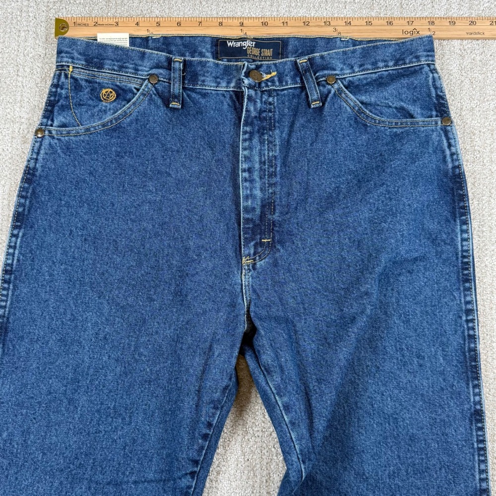NEW Wrangler Mens 36x34 George Strait Original Fit Cowboy Cut Denim Blue Jeans - Picture 8 of 11